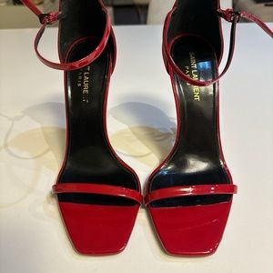YSL Red Patent leather sandal size 39